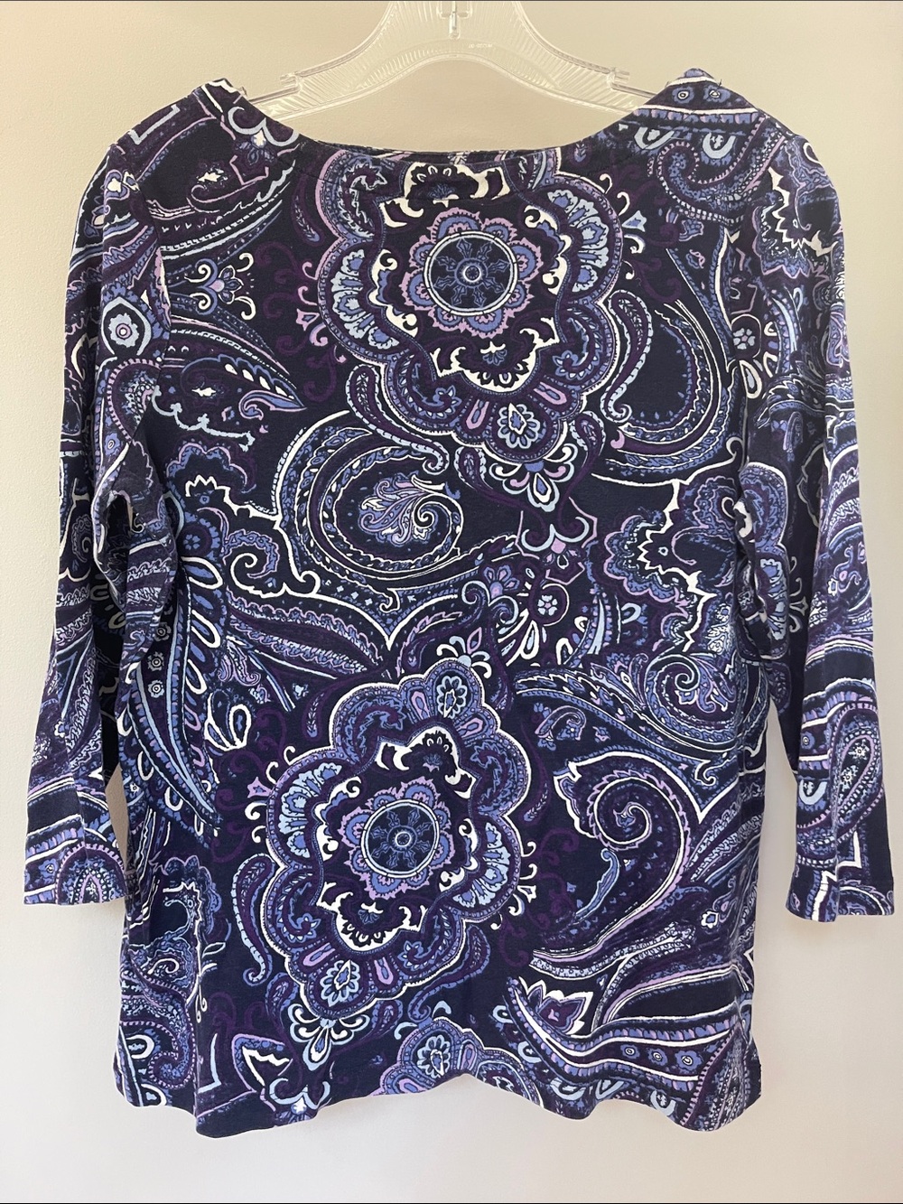 Purple Paisley 3/4 Sleeve Top